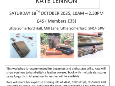 Malmesbury Textile Group Workshop - Leather Bound Books with Kate Lennon